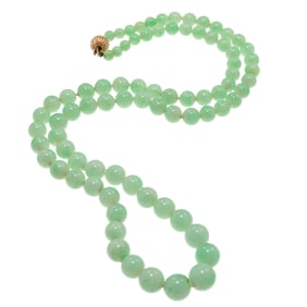 Graduated Jade, 14k Yellow Gold Necklace