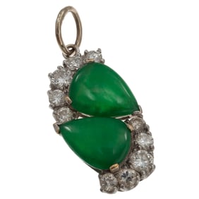 Jade, Diamond, Platinum Pendant