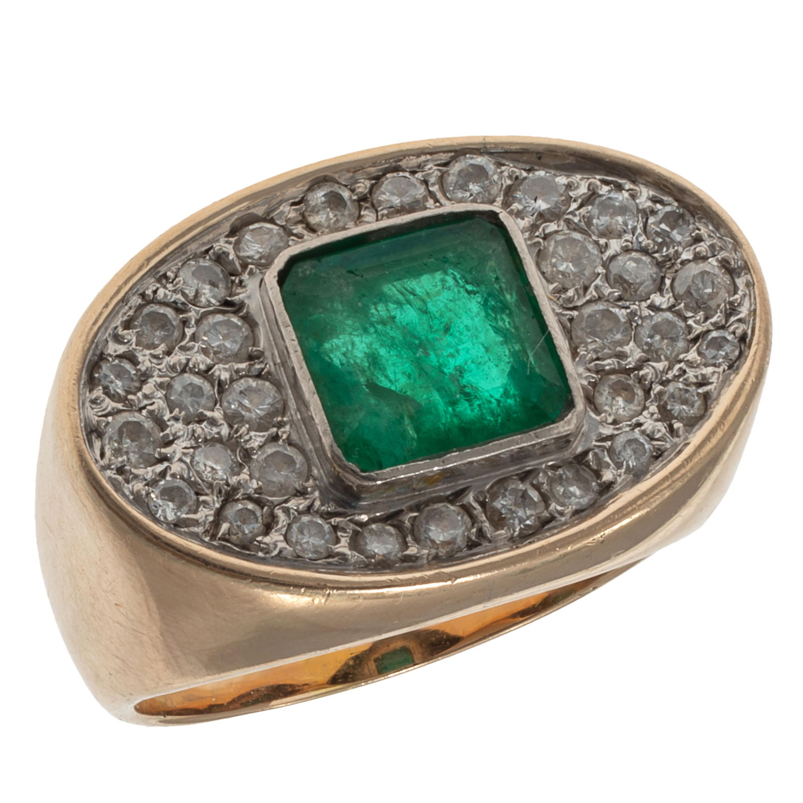 Emerald, Diamond, 14k Yellow Gold Ring (1 of 5)