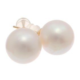Pair of South Sea Cultured Pearl, 18k Earrings