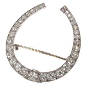 Diamond, Platinum Horseshoe Pin