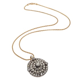 Antique Diamond, 14k, Silver Pendant