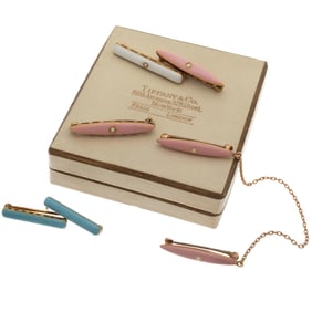 Collection of Seed Pearl, Enamel, 14k Lingerie Pins
