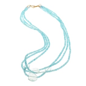 Aquamarine, 18k Yellow Gold Necklace