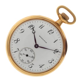 Hamilton 18k Yellow Gold Pocket Watch