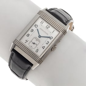 Jaeger LeCoultre 'Reverso' Stainless Steel Duoface Wristwatch