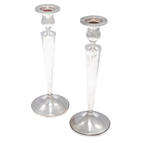 A Pair of Neoclassical Sterling Candlesticks