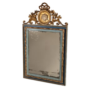 A Louis XVI Paint Decorated Mirror