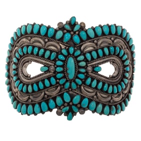 Navajo Turquoise, Sterling Silver Hair Ornament