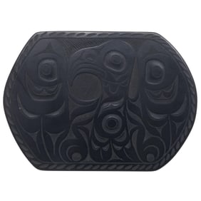Carved Argillite Plaque, Pat Dickson, Haida