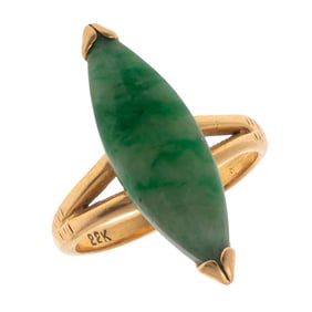Vintage Jade, 22kYellow Gold Ring