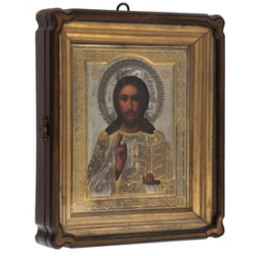19th Century Russian Icon of Christ Pantocrator