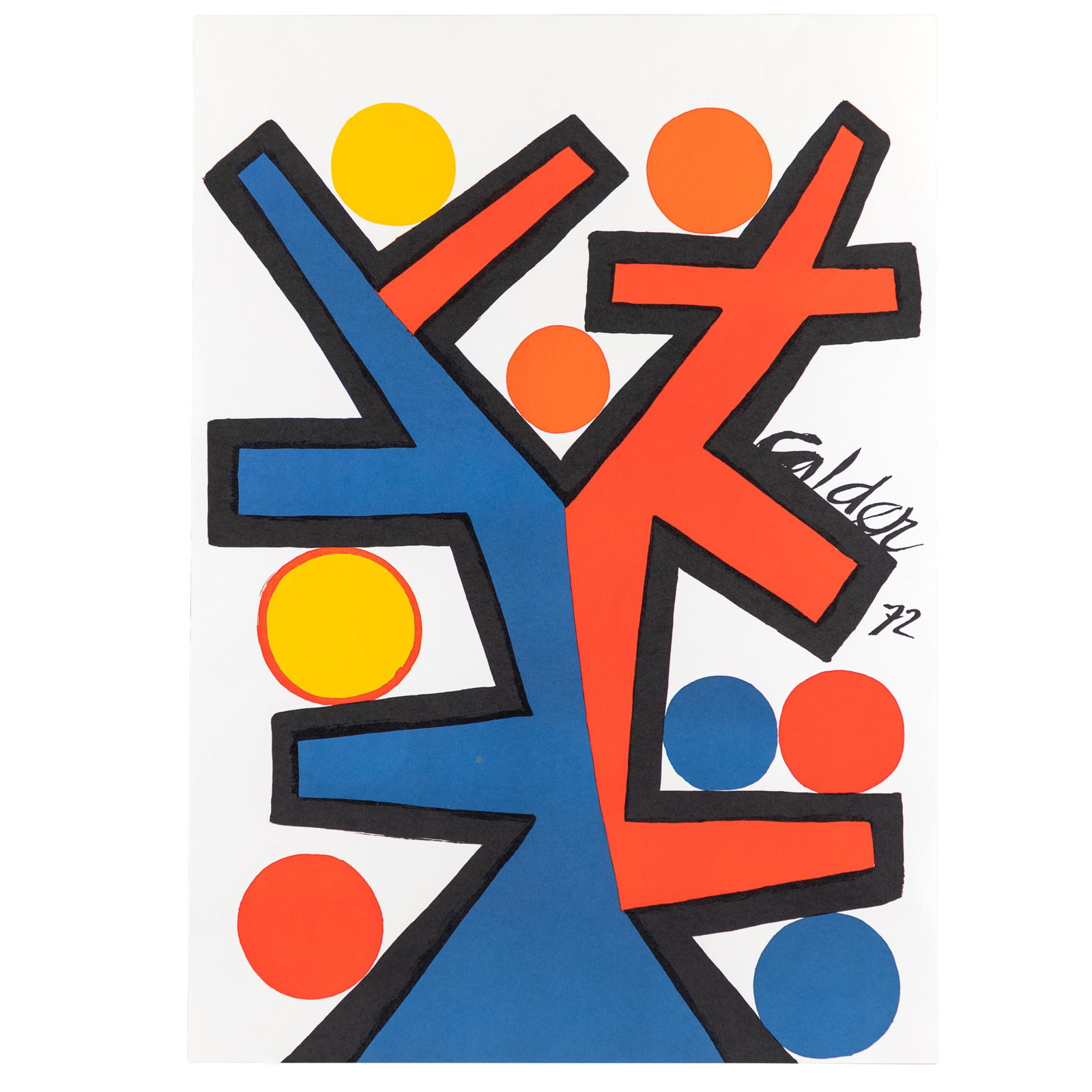 Alexander Calder Print: Alexander Calder Print'Asymmetry'23in x 32in1972 original color lithograph by American artist Alexander Calder.