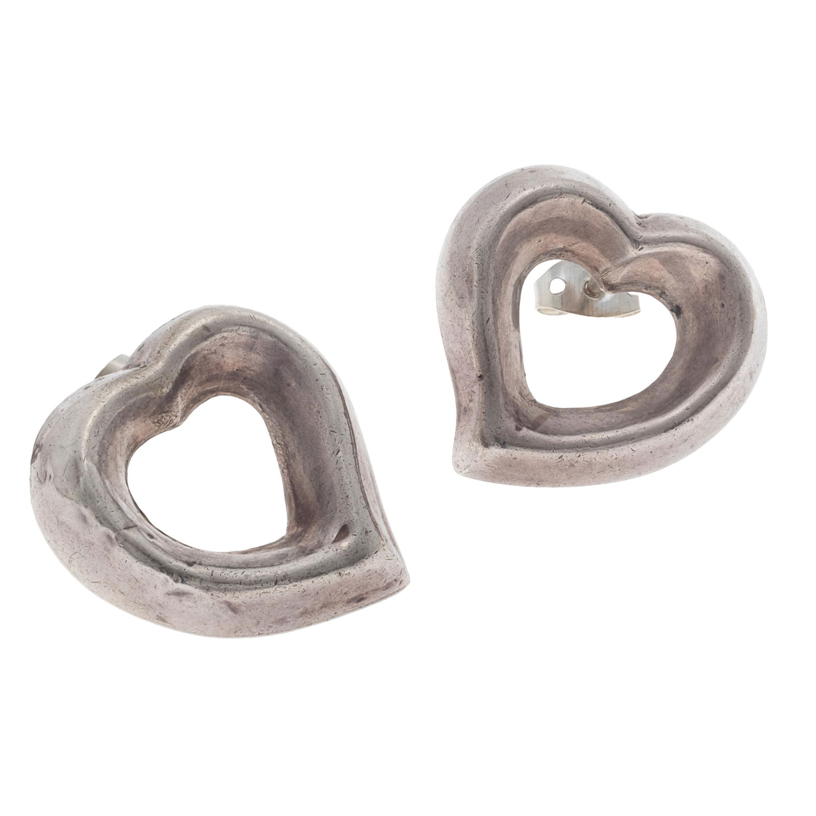 Pair of Sterling Silver Earrings, William Spratling: Pair of Sterling Silver Earrings, William SpratlingEach designed as an open heart, set in a sterling silver mounting measuring approximately 0.83 x 0.80 inches (21.0 x 20.0 mm). Marked: William Spratl
