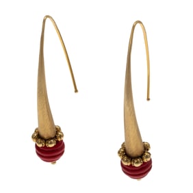 Pair of Sculptural 14k Yellow Gold Earrings