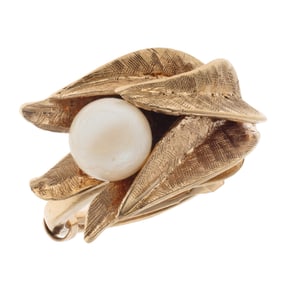 Vintage Cultured Pearl, 14k Yellow Gold Ring