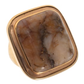 Gold Quartz, 14k Yellow Gold Ring