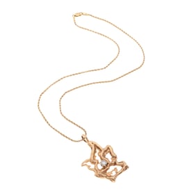 Diamond, 14k Yellow Gold Necklace