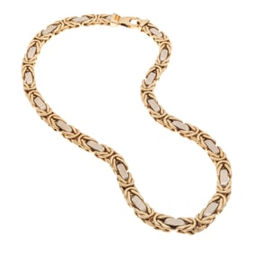 14k Yellow Gold Byzantine Neck Chain