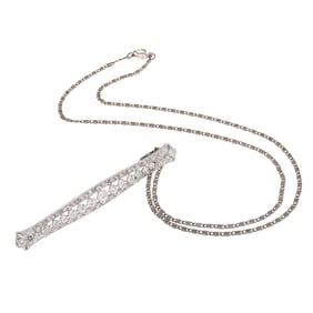 Edwardian Diamond, Platinum Pendant