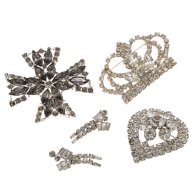 Collection of Vintage Colorless Rhinestone and Crystal Jewelry