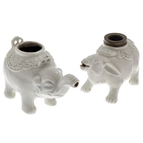 Two Chinese Qingbai Glazed Wine Pots