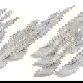 A Set of Capodimonte Military Figures: A Set of Capodimonte Military FiguresSix Napoleonic Military figures in white porcelain.12in (31cm) h.Condition: One soldier's rifle broken.