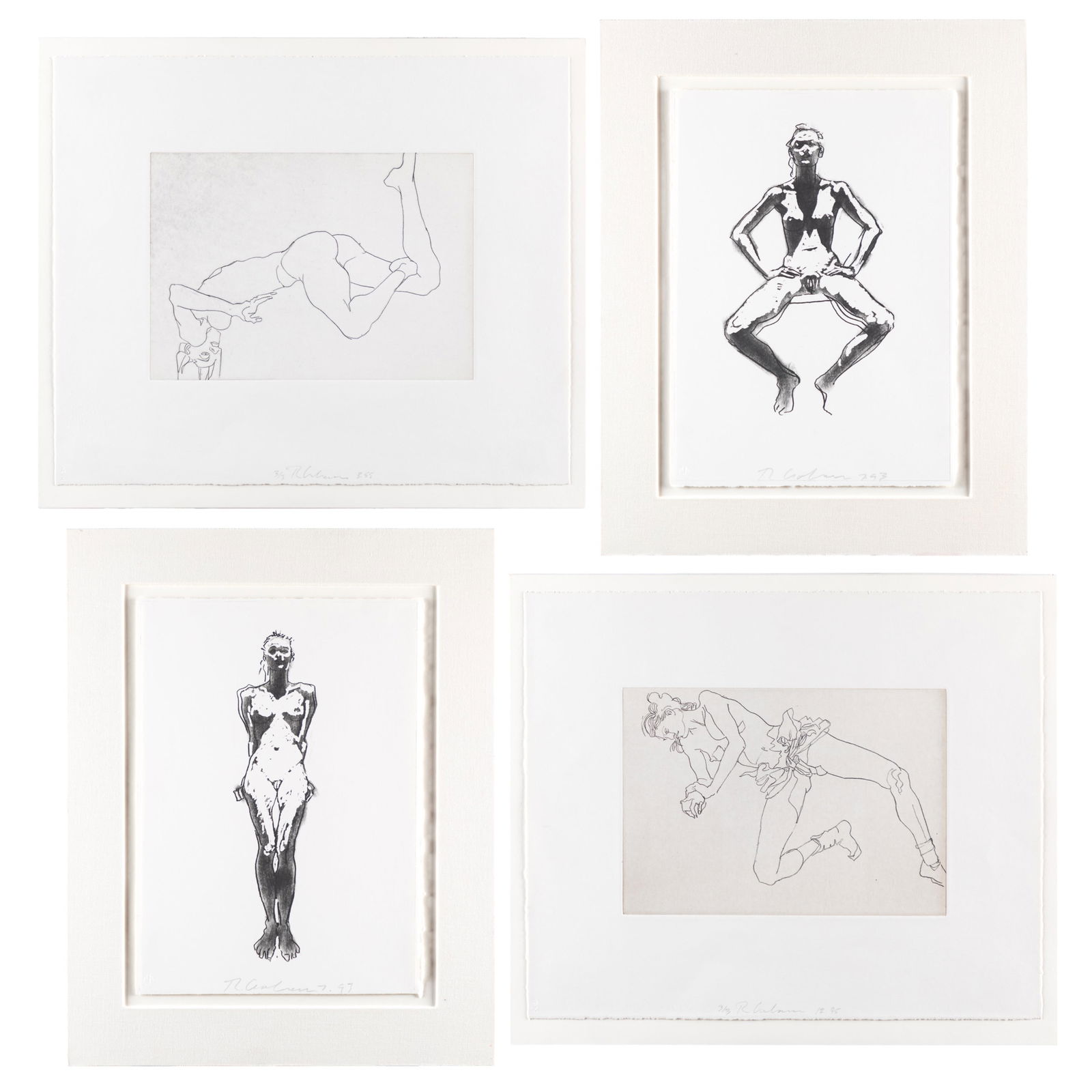 Robert Graham (American, 1938-2008).: Robert Graham (American, 1938-2008).Untitled (Nudes), 1993-1995.Four etchings on Rives BFK paper, each signed in pencil, dated and numbered, printed by Ed Hamilton, Venice, California, with full margi