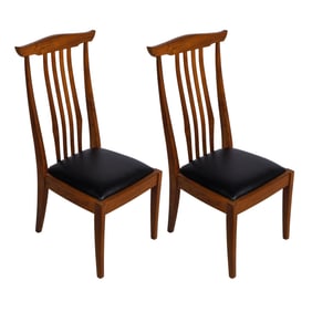 Pair Contemporary High Back chairs