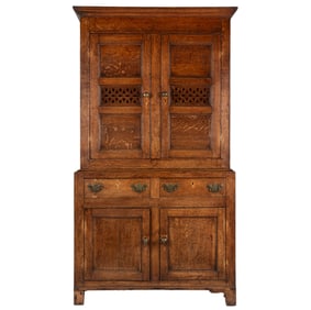 A George I Provincial Oak Bacon Cupboard