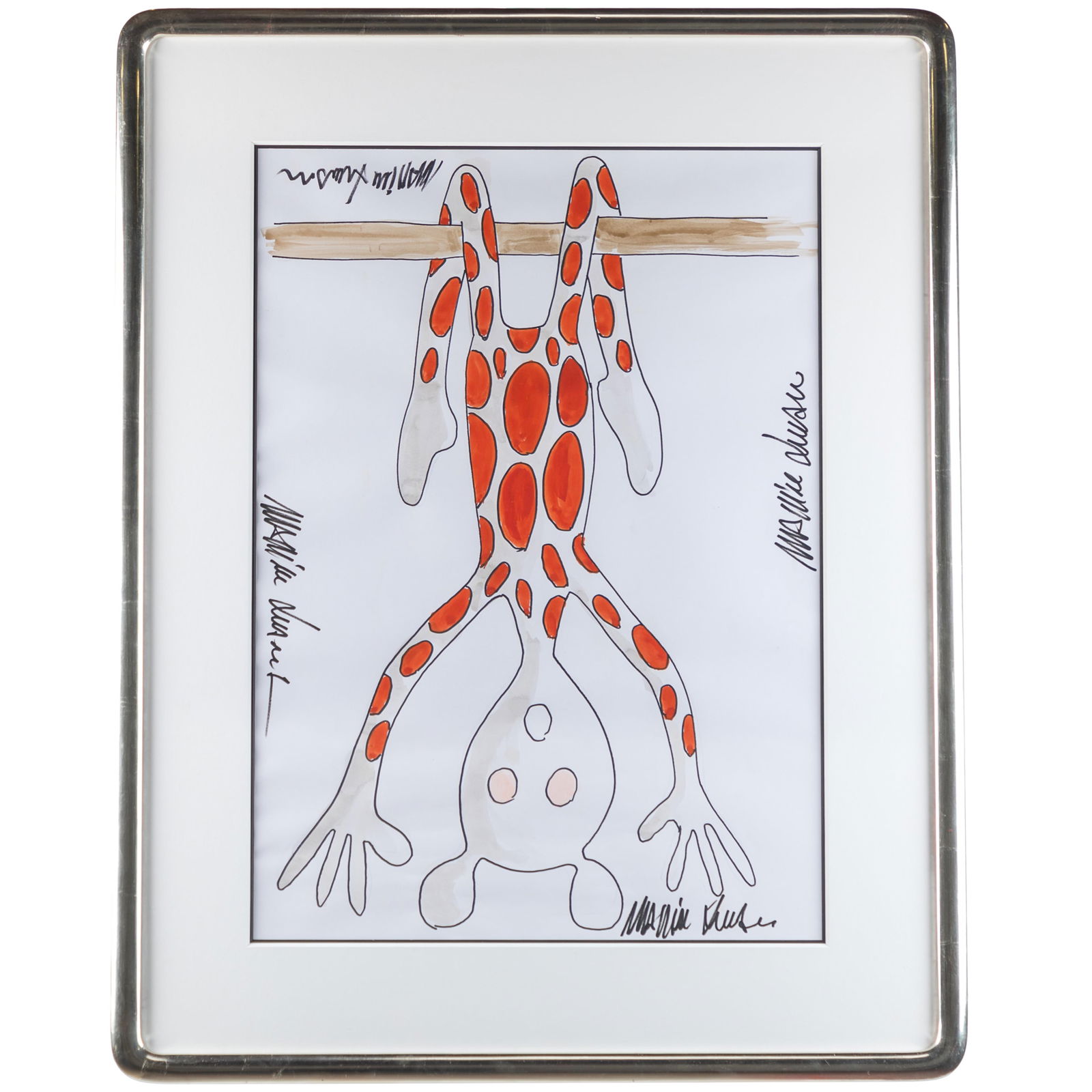 Massimo Lunardon (Italian b. 1964).: Massimo Lunardon (Italian b. 1964).From the 'Alien' Series.Pen and ink, watercolor on paper, signed in ink at all four sheet edges, framed.27 x 19in. (68 x 49cm/image).37 x 29in. (94 x 74cm/frame).Art