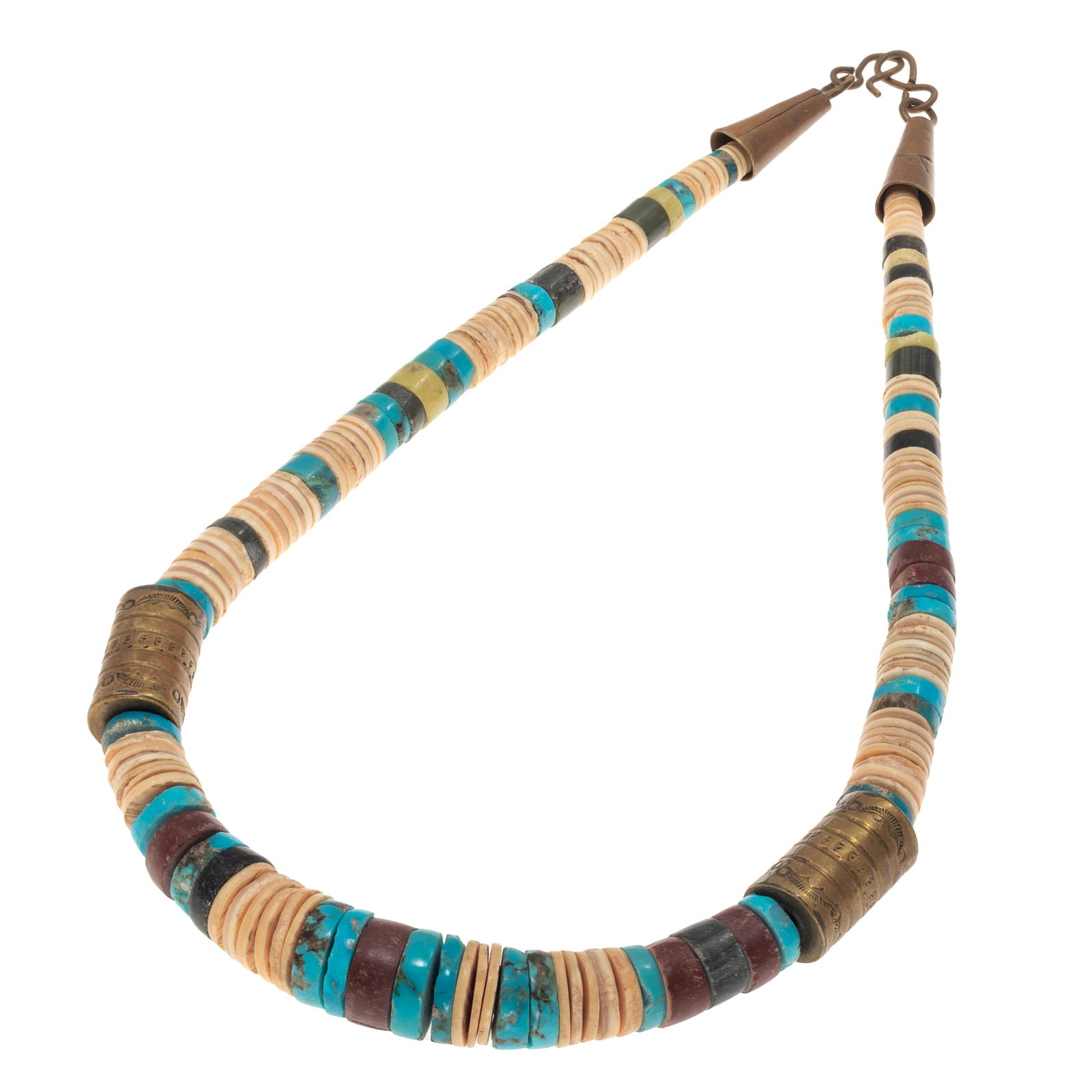 Tony Aguilar Sr., Multi-Stone, Brass Necklace (1 of 4)