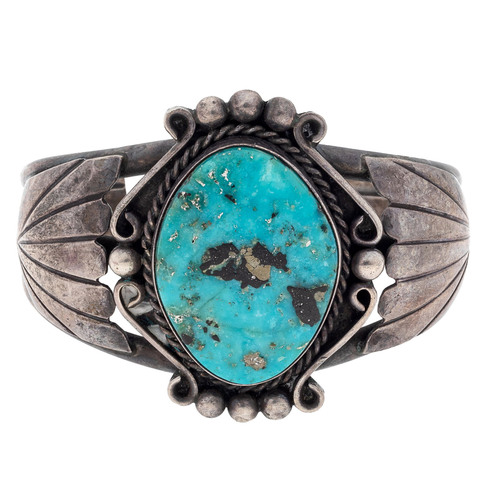 Navajo Turquoise, Sterling Silver Cuff Bracelet (1 of 5)