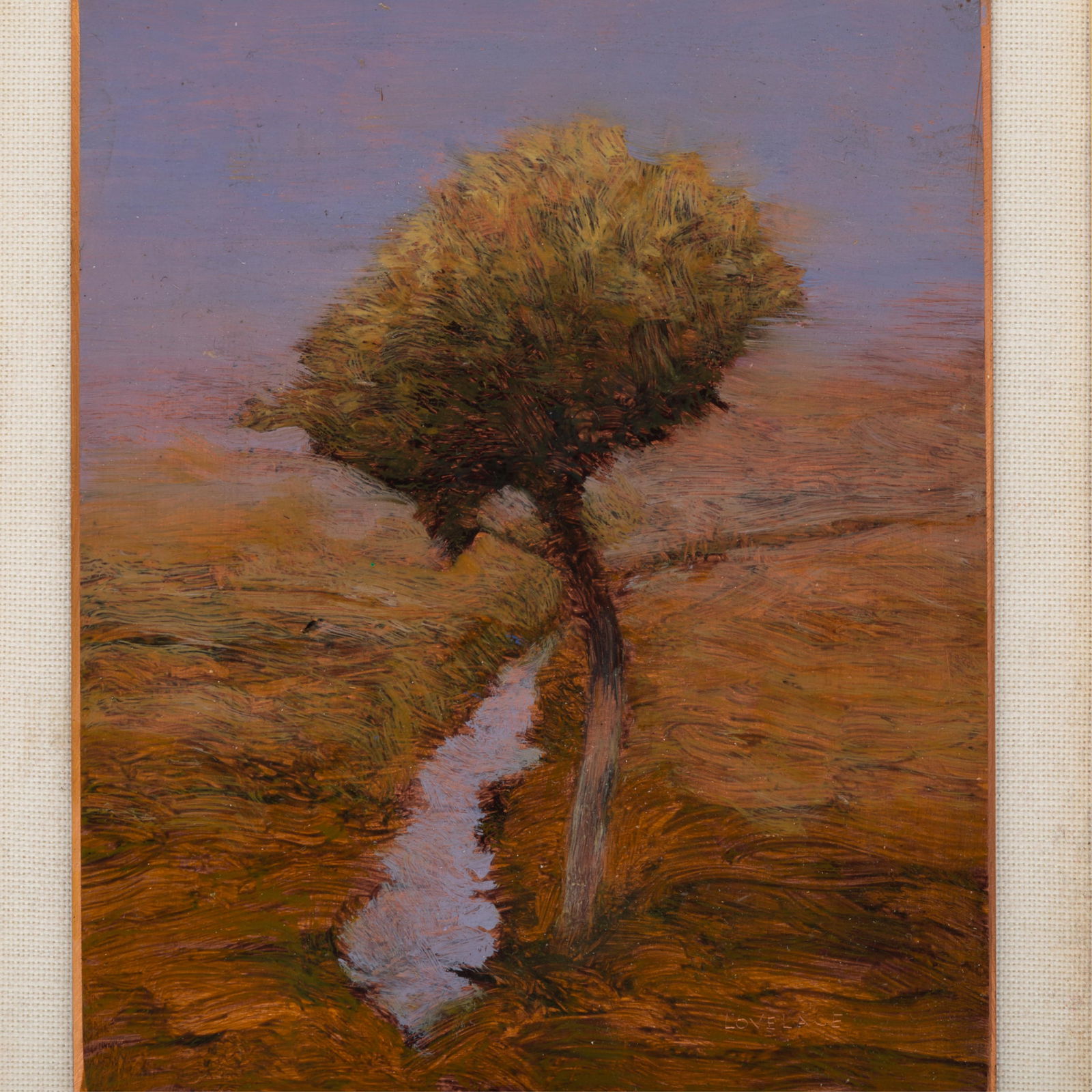 Kent Lovelace (American, 1953-2017).: Kent Lovelace (American, 1953-2017).Rille, 2015.Oil on copper, incised signature (lower right), framed.6 x 5in. (15 x 13cm)Framed 13 x 12in. (33 x 30.5cm/frame).Provenance: Lisa Harris Gallery, Seattl