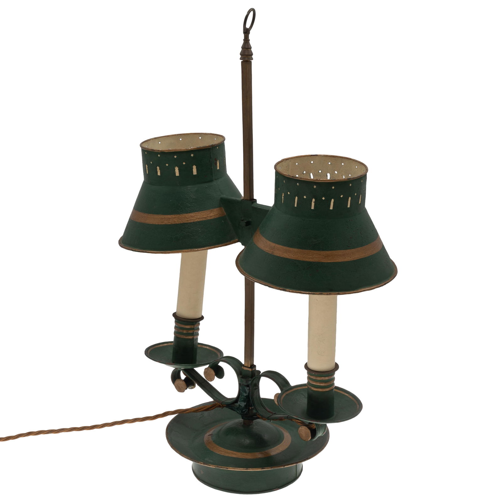 Louis XVI Style Tole Painted Bouillotte Lamp (1 of 5)