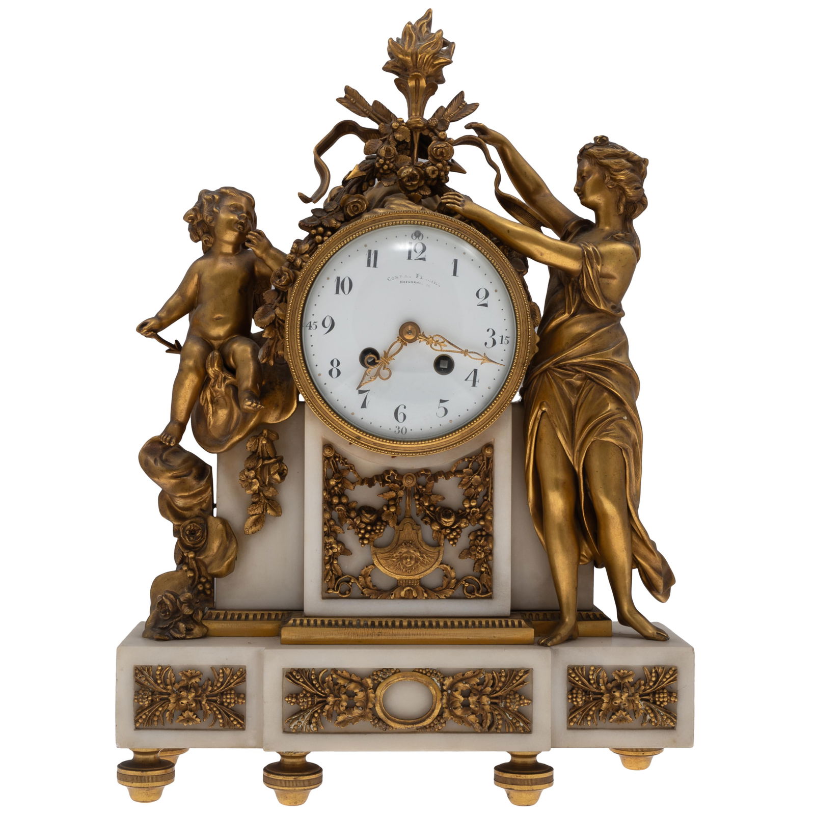 Louis XV Style Gilt Bronze Mantel Clock (1 of 9)