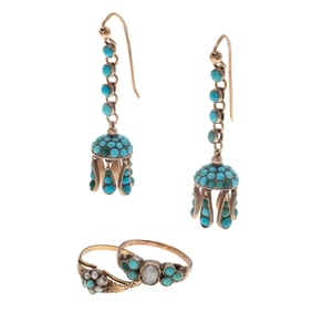Collection of Victorian Turquoise, Pearl Jewelry