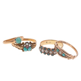 Collection of Four Victorian Yellow Gold Rings