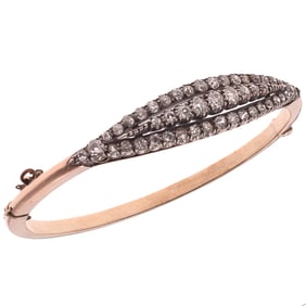 Victorian Diamond, Gold, Silver Bracelet