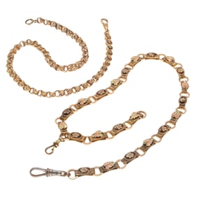 Collection of Two Victorian Gold-Filled Watch Chains