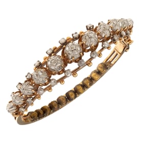 Victorian Diamond, 14k, Silver Bracelet