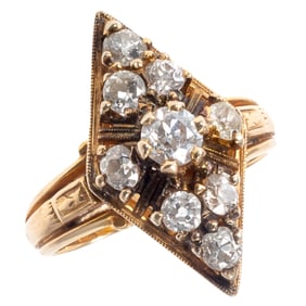 Victorian Diamond, 18k Yellow Gold Ring