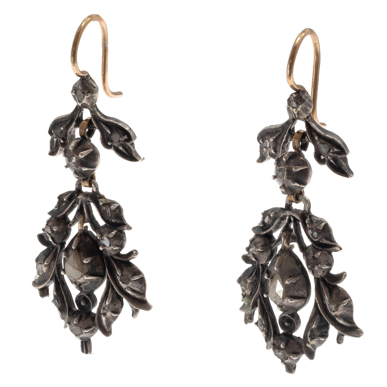 Pair of Diamond, 14k, Silver Earrings (1 of 4)