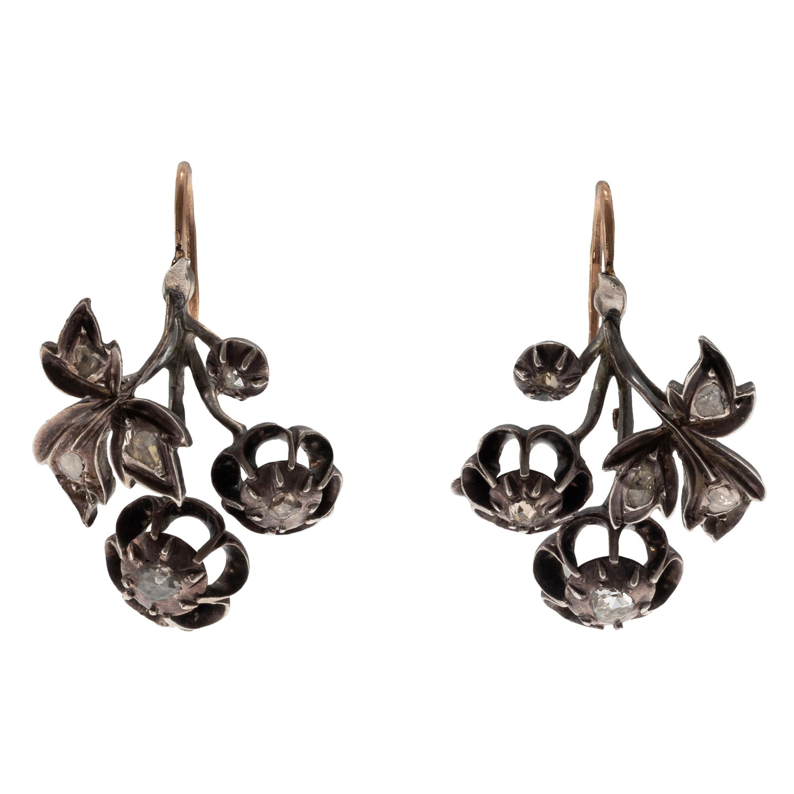 Pair of Diamond, 14k, Silver Earrings (1 of 4)