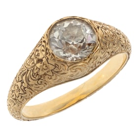 Diamond, 18k Yellow Gold Ring