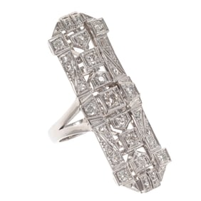 Art Deco Style Diamond, Platinum Ring