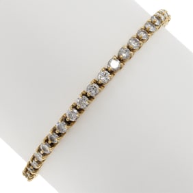 Diamond, 18k Yellow Gold Line Bracelet