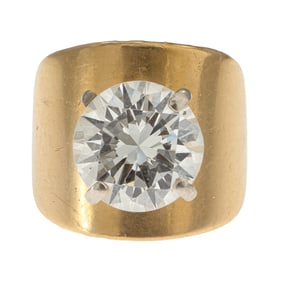Diamond, 18k Yellow Gold Ring