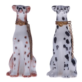 Pair of Limoges Porcelain Flasks