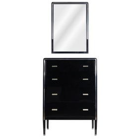 Art Deco Dresser in the manner of Norman Bel Geddes with mirror